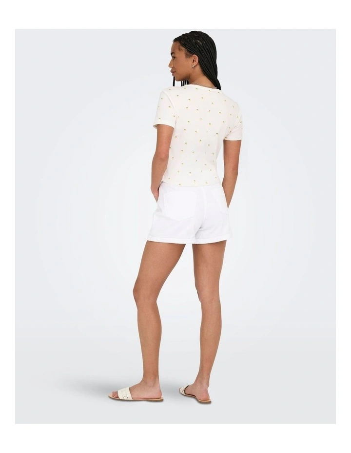 Fenja Short Sleeve Top in Beige image 3