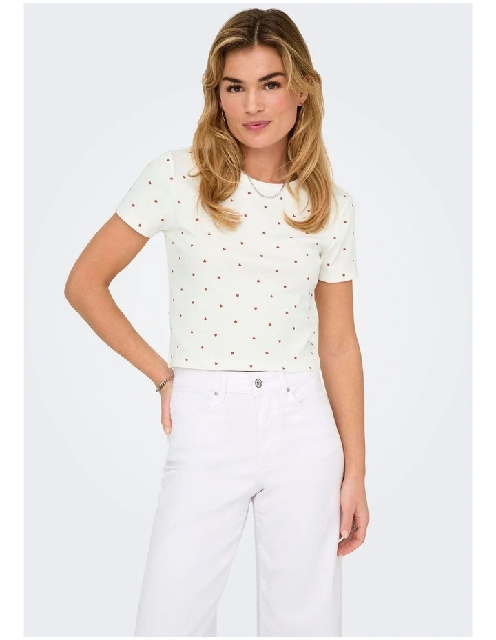 Fenja Short Sleeve Top in Beige image 1