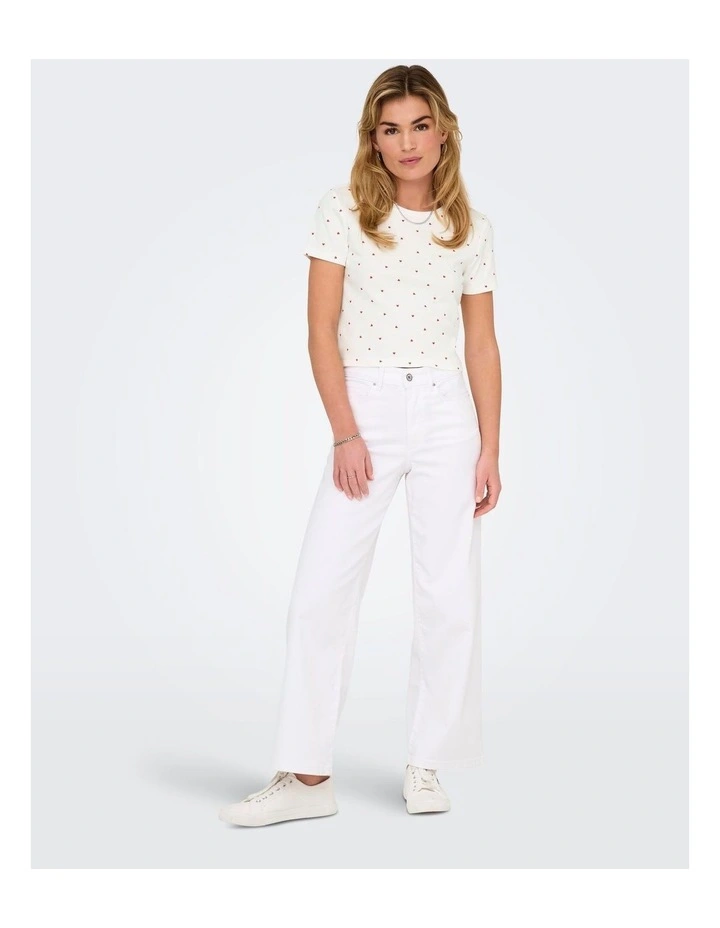 Fenja Short Sleeve Top in Beige image 3