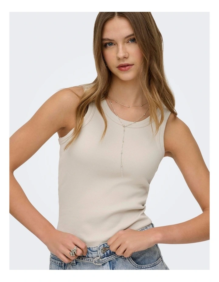 Val Tank Top in Beige image 3