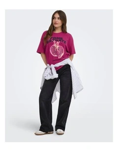 Vivvi Short Sleeve Top in Red