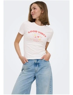 Vivvi Short Sleeve Top in White