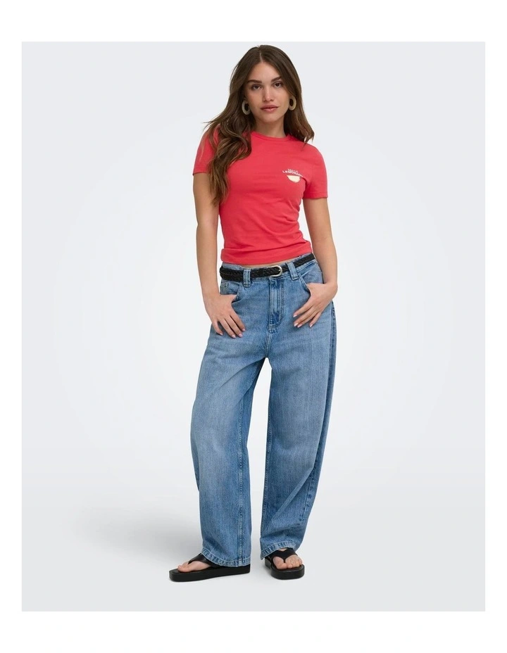 Vivvi Short Sleeve Top in Red image 3