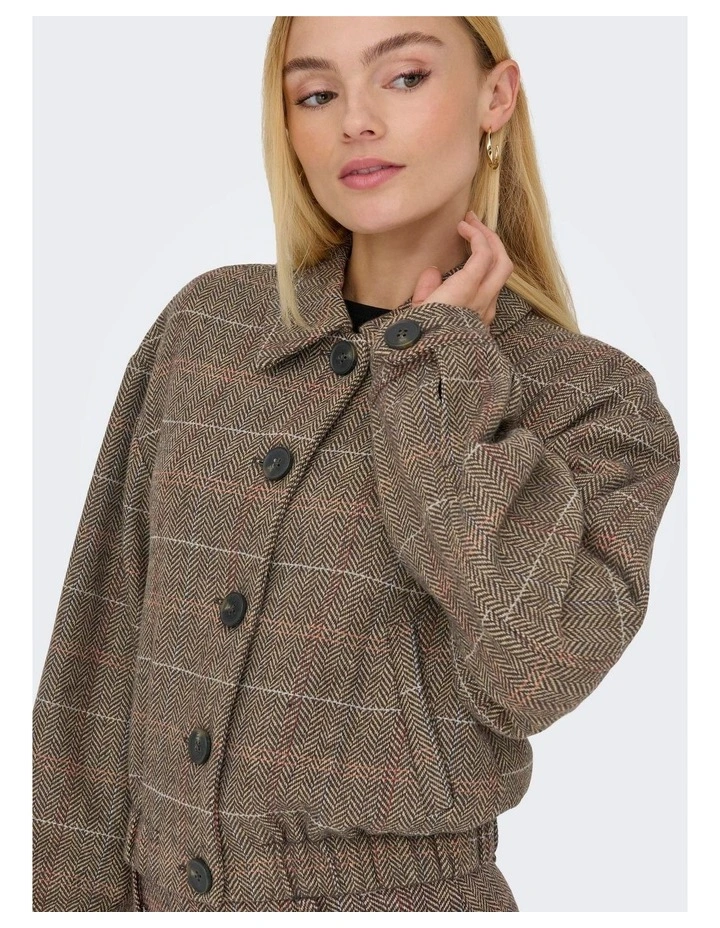 Riicca Life Check Jacket in Brown image 2