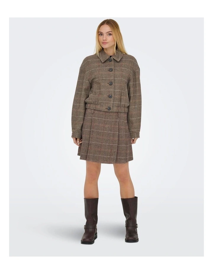 Riicca Life Check Jacket in Brown image 3