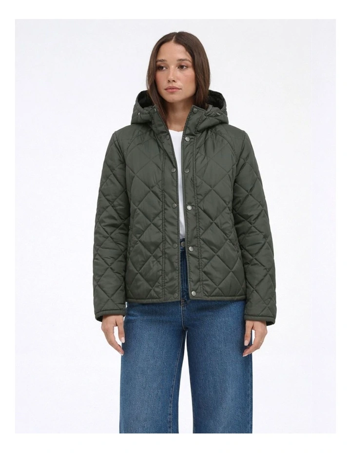 Sigga Lie Quilted Jacket in Green image 1