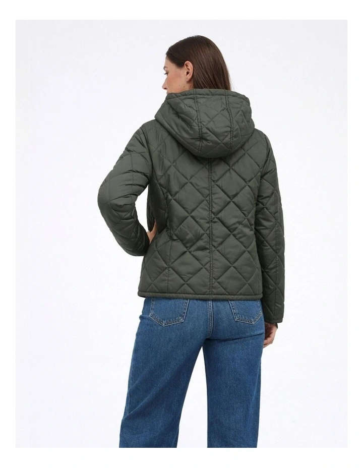 Sigga Lie Quilted Jacket in Green image 2