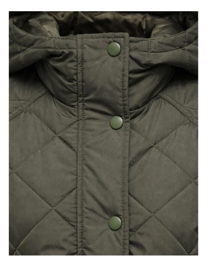 Sigga Lie Quilted Jacket in Green image 3