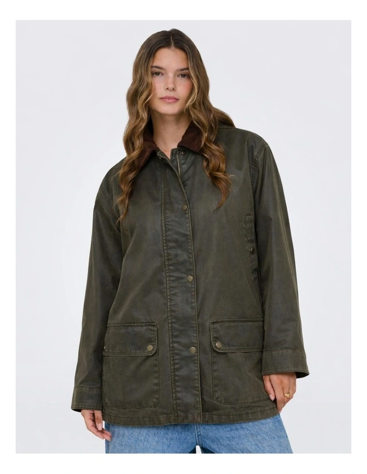 Apricot Hooded Jacket in Green image 1