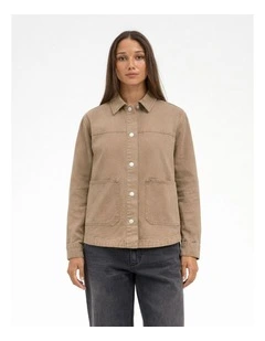 Lara Twill Jacket in Brown