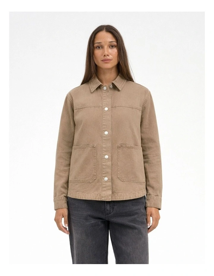 Lara Twill Jacket in Brown image 1