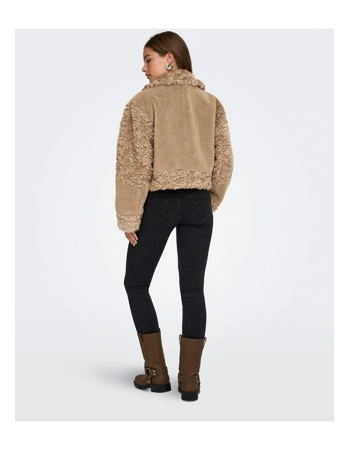 Koko Life Teddy Mix Jacket in Beige image 5