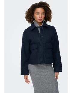 Sanne Boucle Short Jacket in Navy