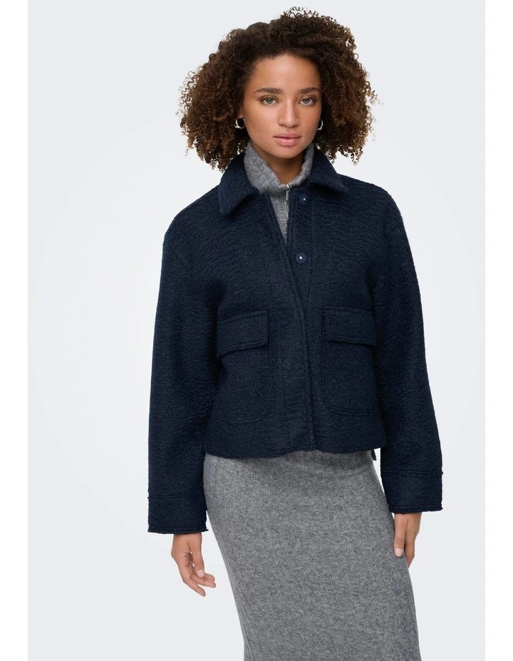Sanne Boucle Short Jacket in Navy image 1