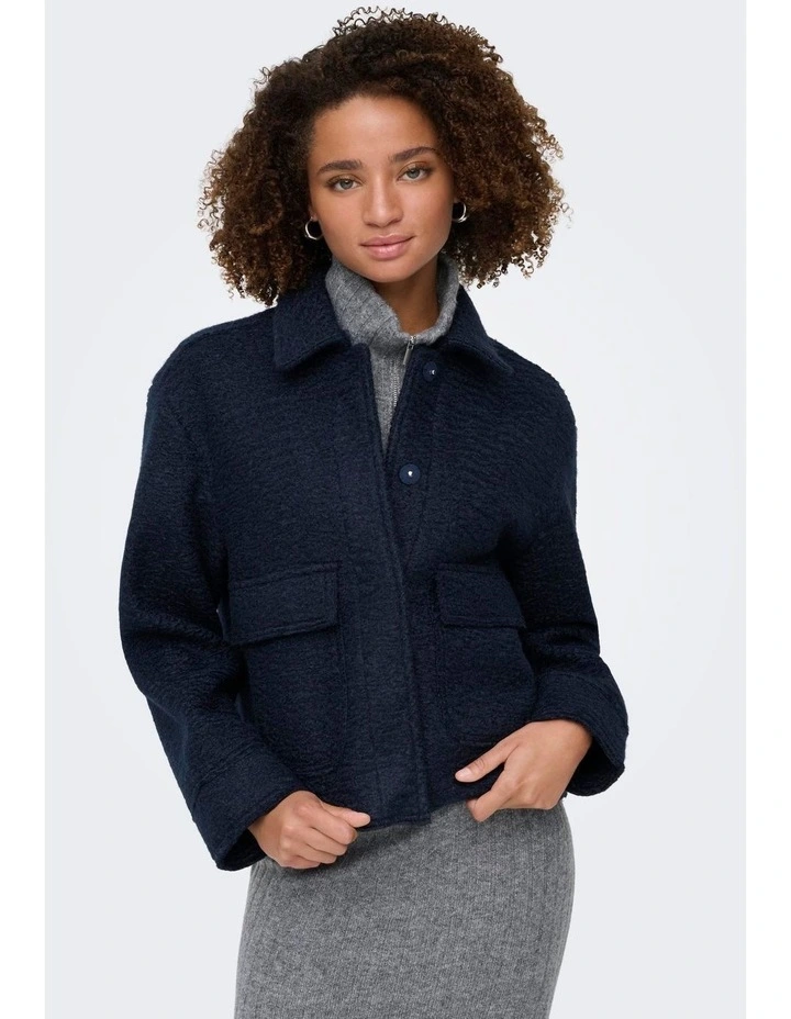Sanne Boucle Short Jacket in Navy image 2