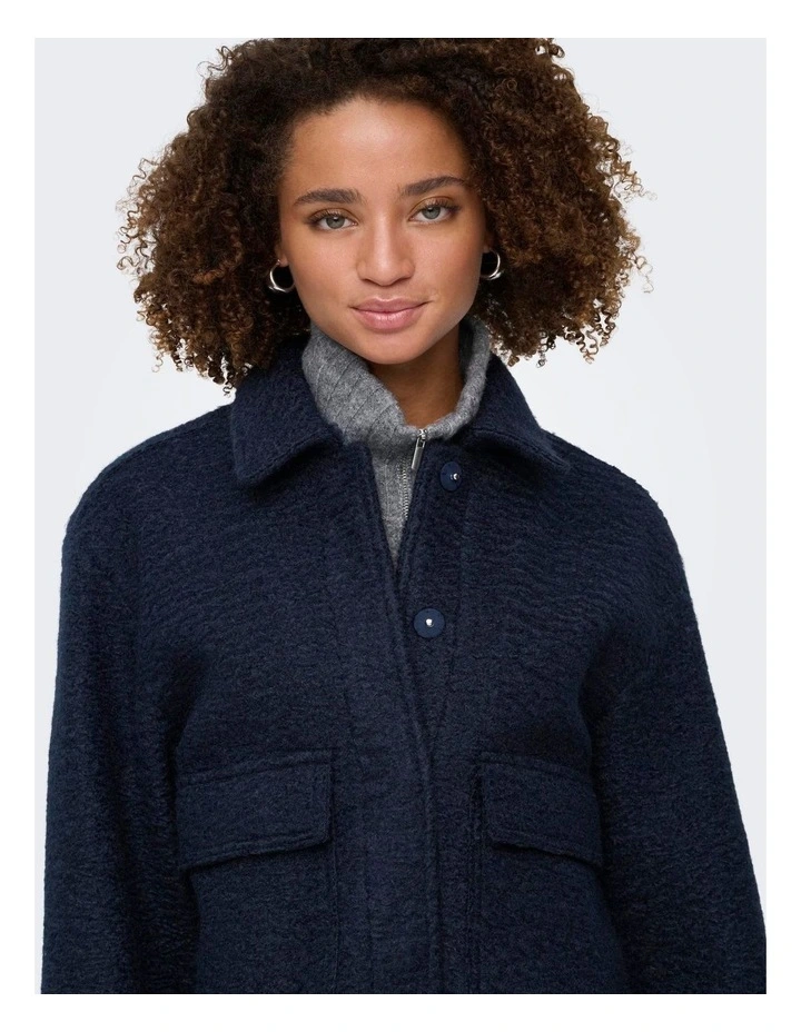 Sanne Boucle Short Jacket in Navy image 3