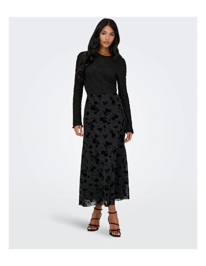 Giavanna Lace Long Sleeve Top in Black image 3