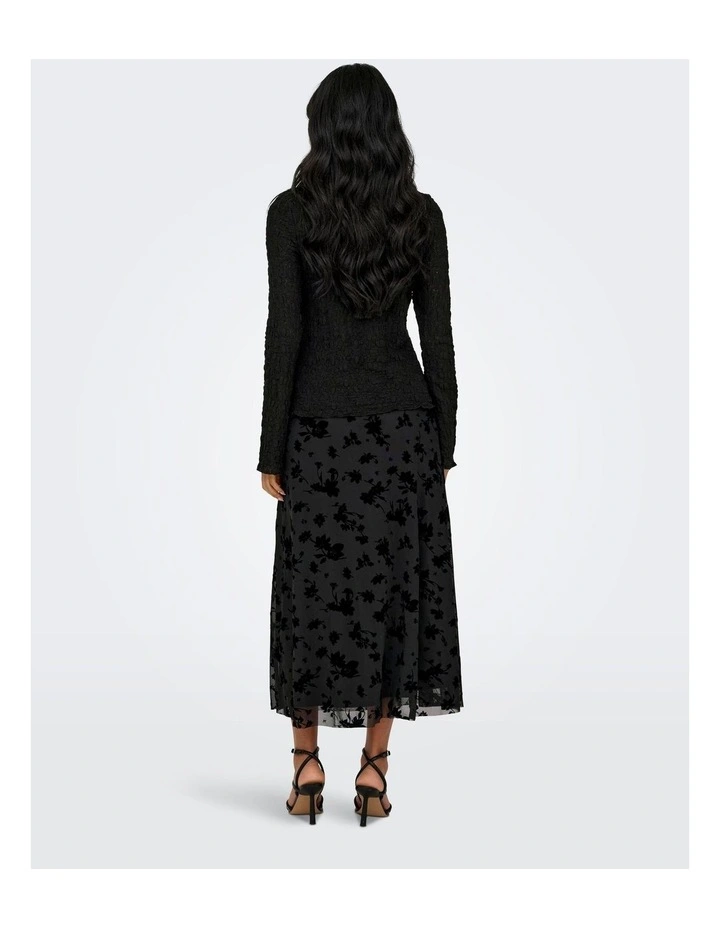 Giavanna Lace Long Sleeve Top in Black image 4