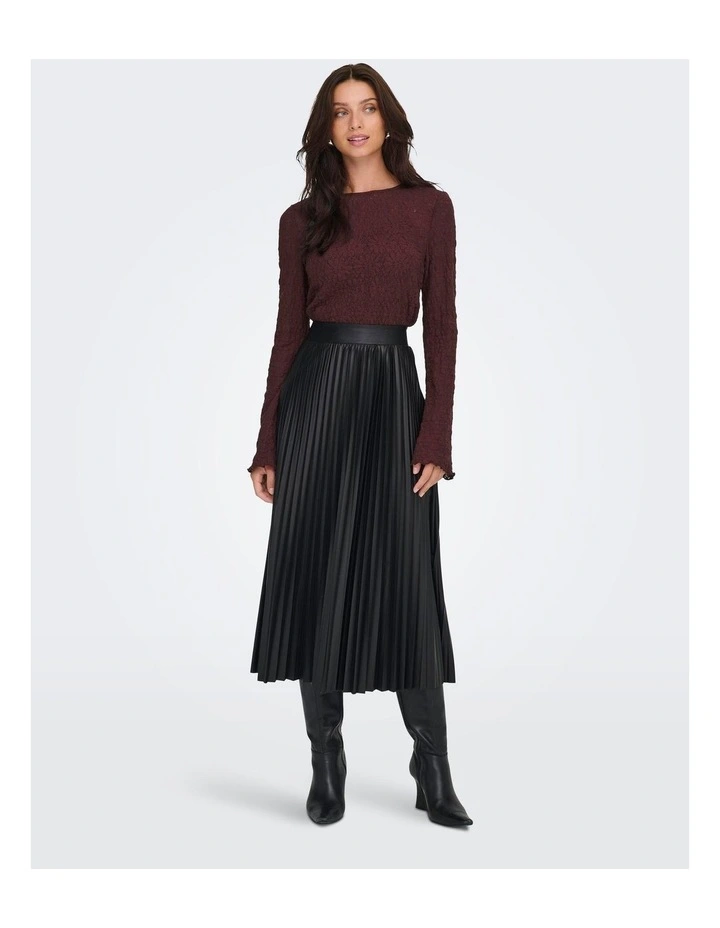 Giavanna Lace Long Sleeve Top in Burgundy image 4