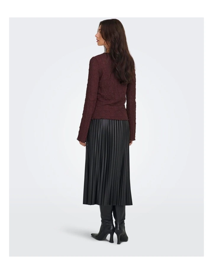 Giavanna Lace Long Sleeve Top in Burgundy image 5