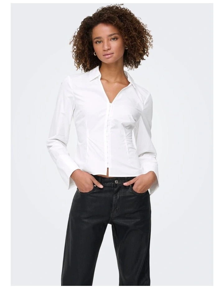 Beya Fitted Hook Shirt in White image 1