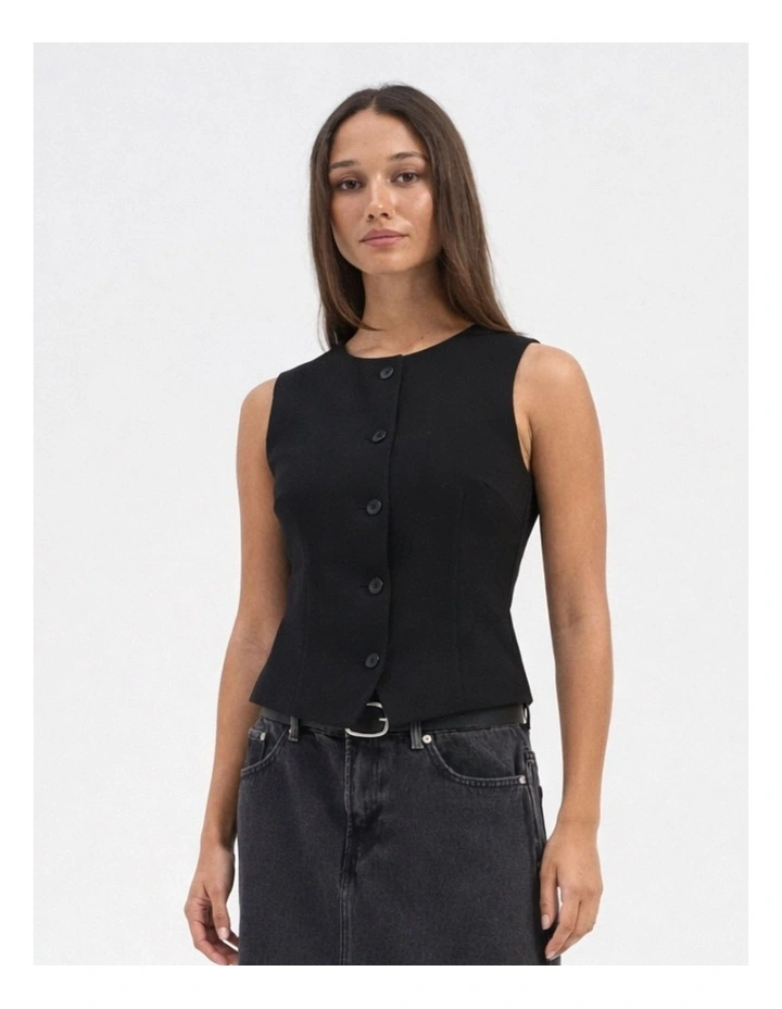 Clever Life Waistcoat in Black image 1