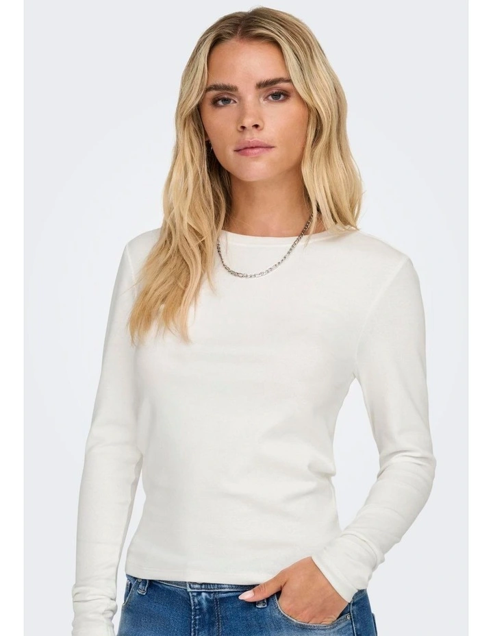 Riley Long Sleeve Top in Ecru image 2