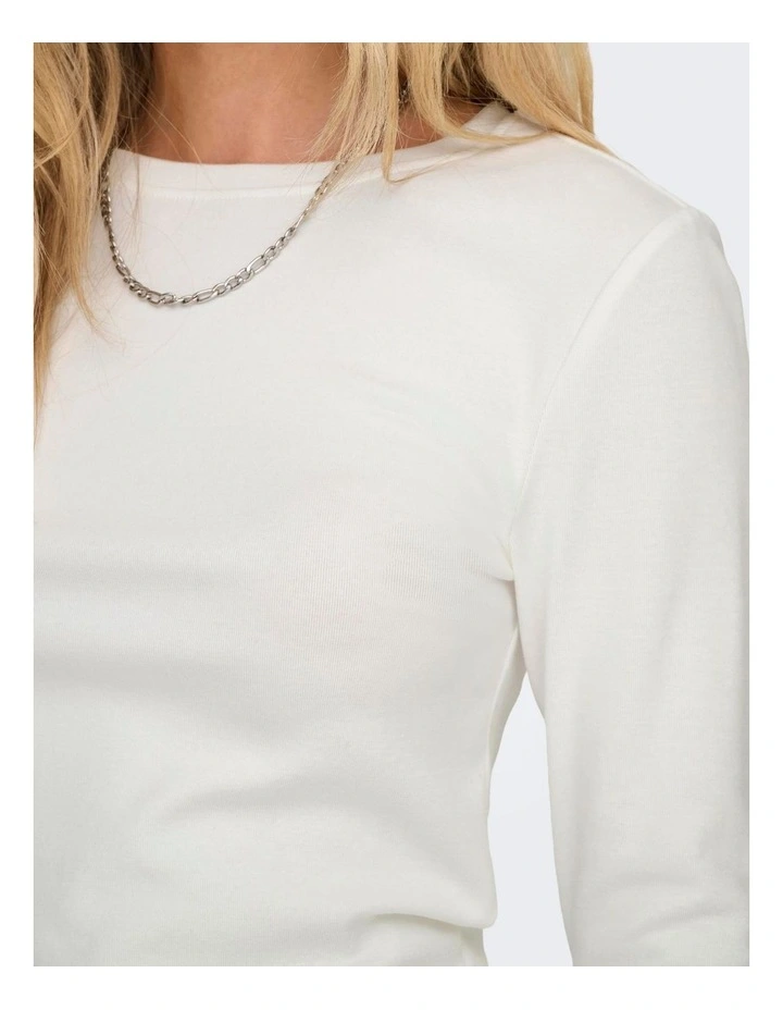 Riley Long Sleeve Top in Ecru image 3