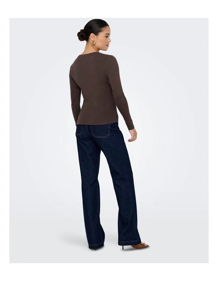 Riley Long Sleeve Top in Brown image 5