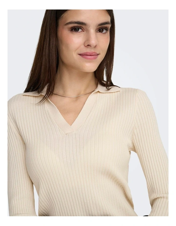 Kaya Polo Knit in Oatmeal image 1