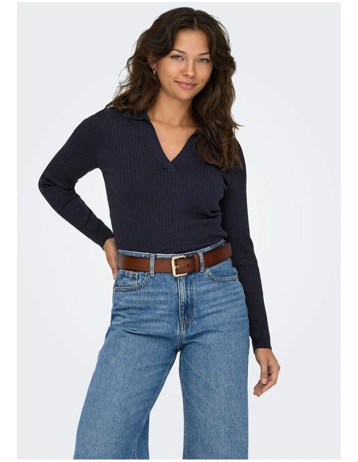 Kaya Polo Knit in Navy image 2