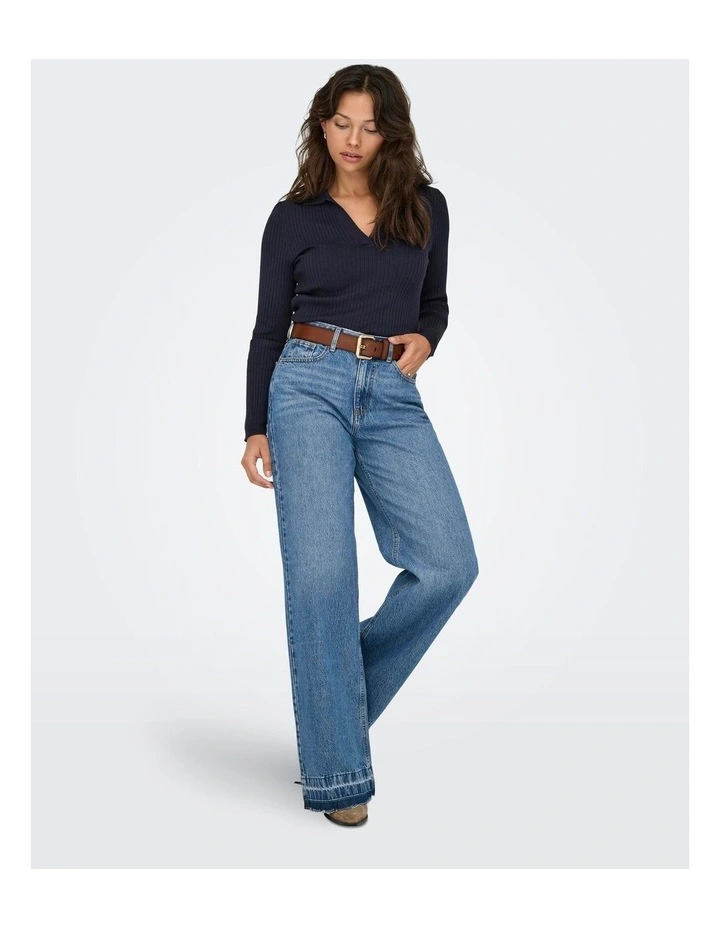 Kaya Polo Knit in Navy image 3