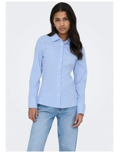 Bersa Stripe Fitted Shirt in Light Blue