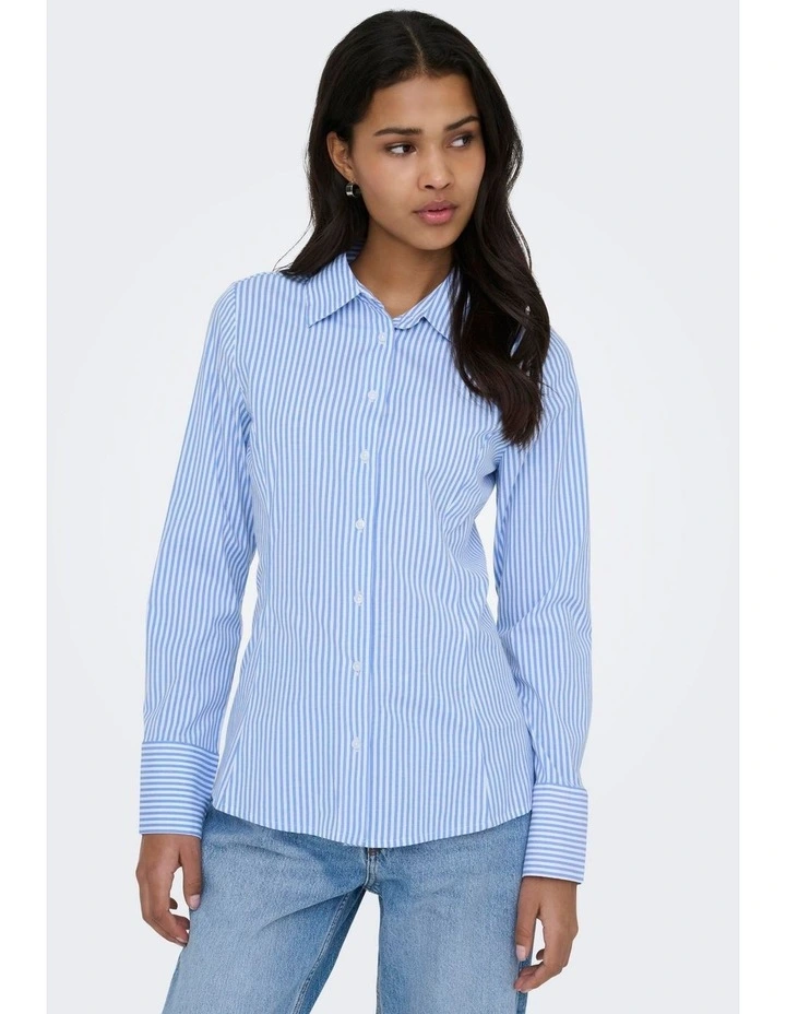 Bersa Stripe Fitted Shirt in Light Blue image 2