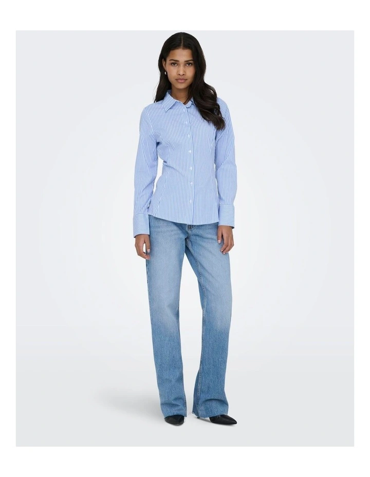 Bersa Stripe Fitted Shirt in Light Blue image 3
