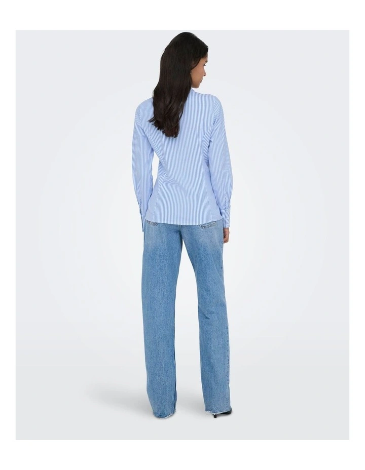 Bersa Stripe Fitted Shirt in Light Blue image 4