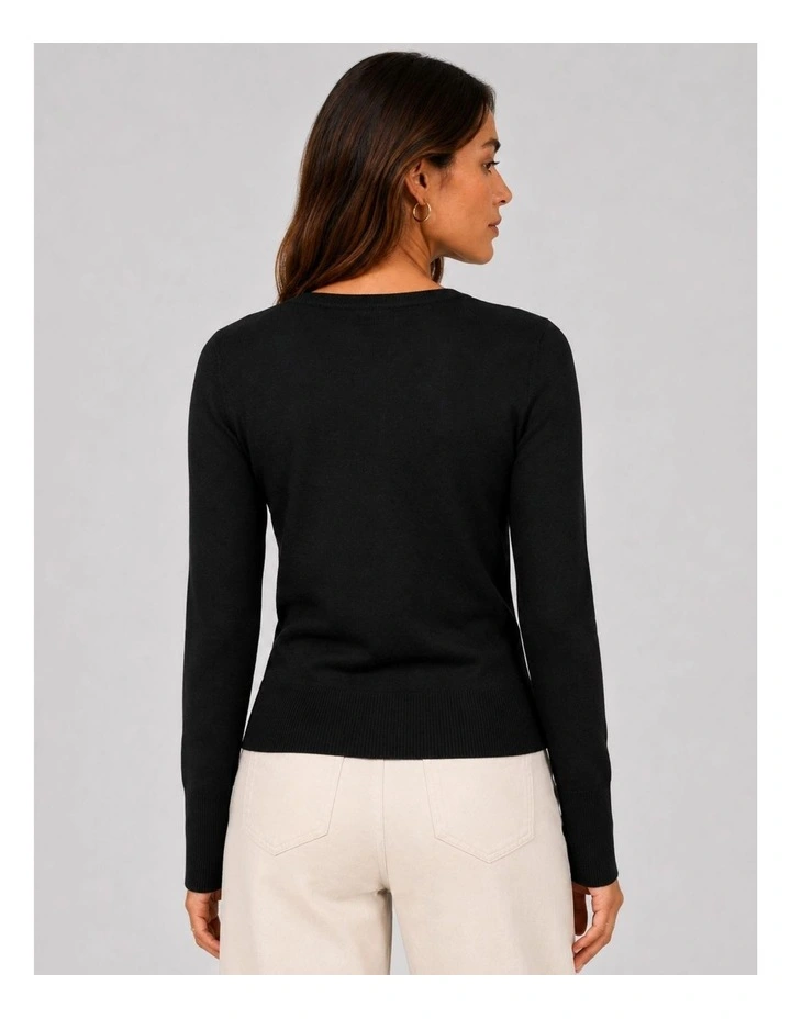 Vienna Knit Top in Black image 2