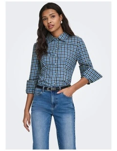 Marlo Fitted Check Shirt in Blue