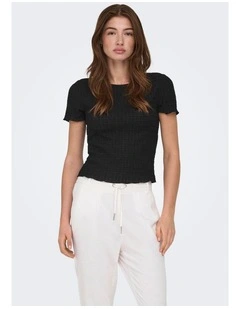 Lilse Life Textured Top in Black