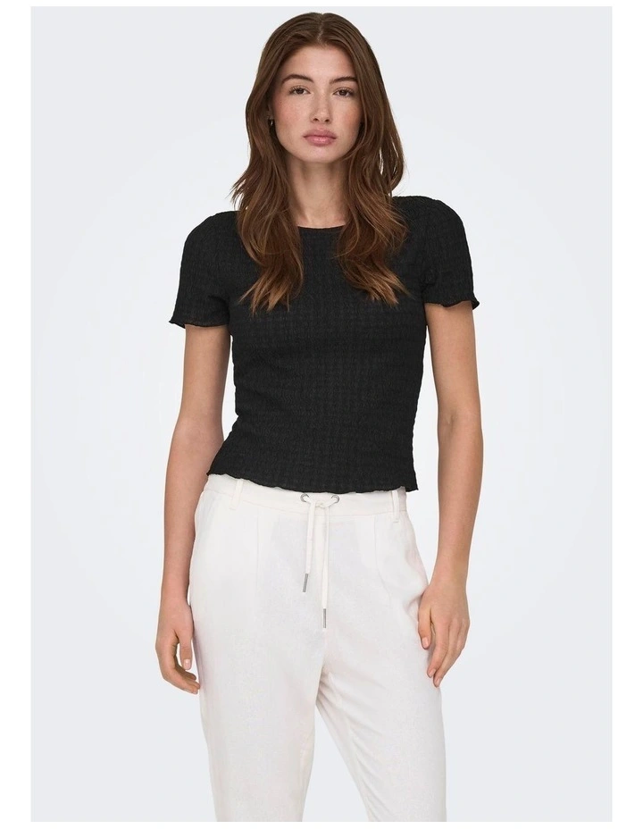 Lilse Life Textured Top in Black image 1
