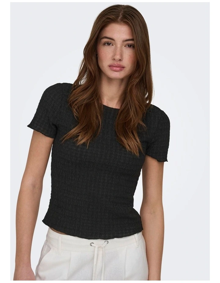 Lilse Life Textured Top in Black image 2