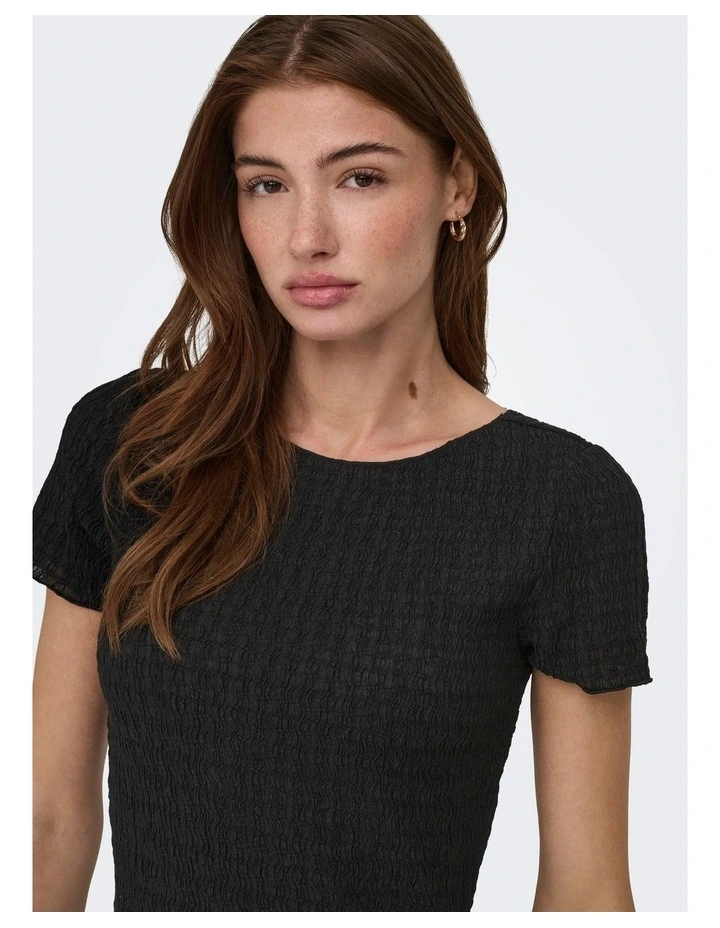 Lilse Life Textured Top in Black image 5