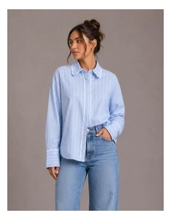 Osiris Striped Lace Shirt in Blue