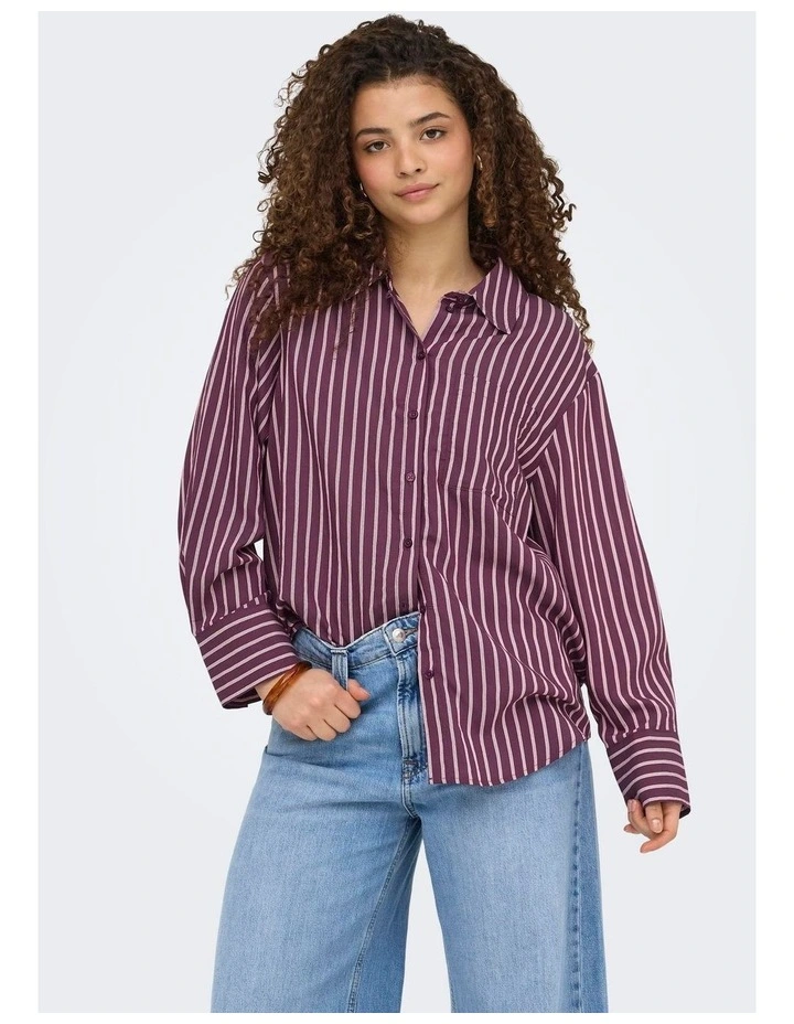 Meldona Long Sleeve Shirt in Burgundy image 3