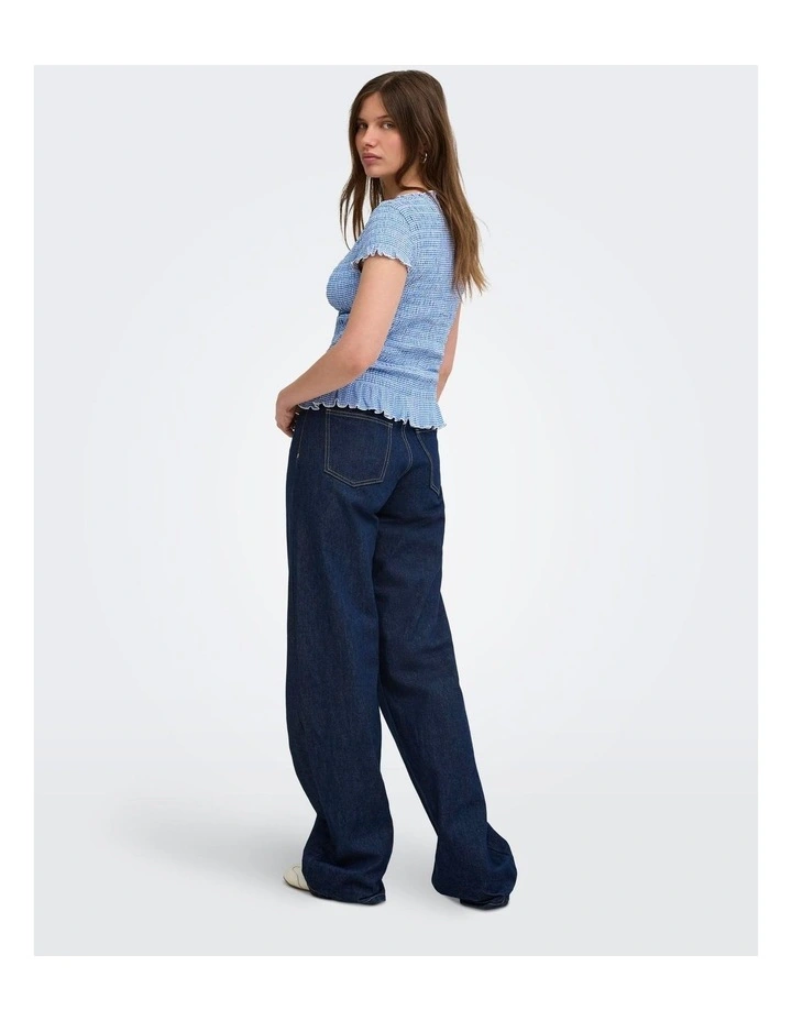 Celle Short Sleeve Top in Blue image 2