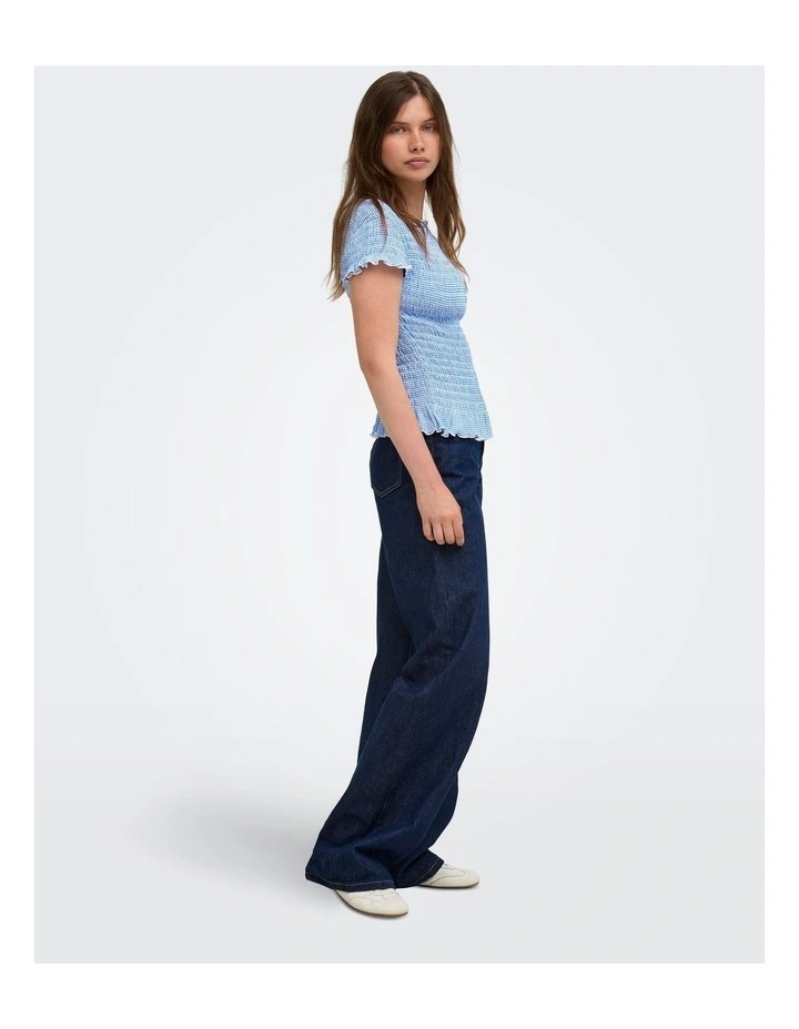 Celle Short Sleeve Top in Blue image 3