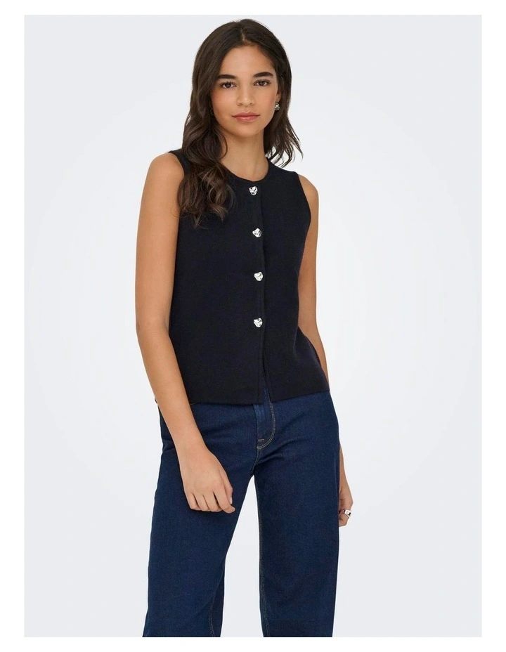 Libi Button Vest in Navy image 1