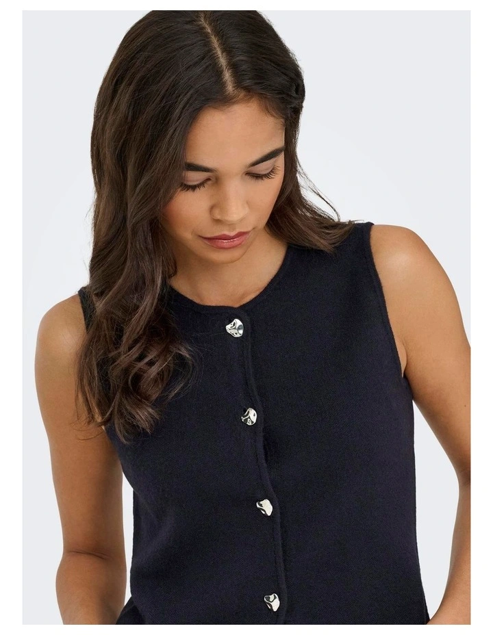 Libi Button Vest in Navy image 2