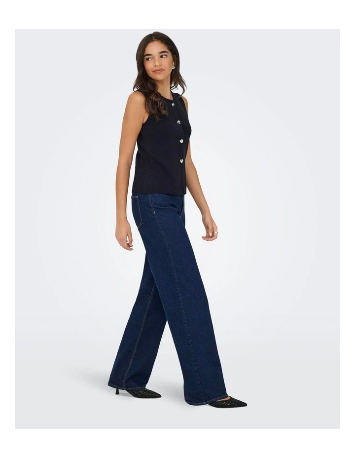 Libi Button Vest in Navy image 4