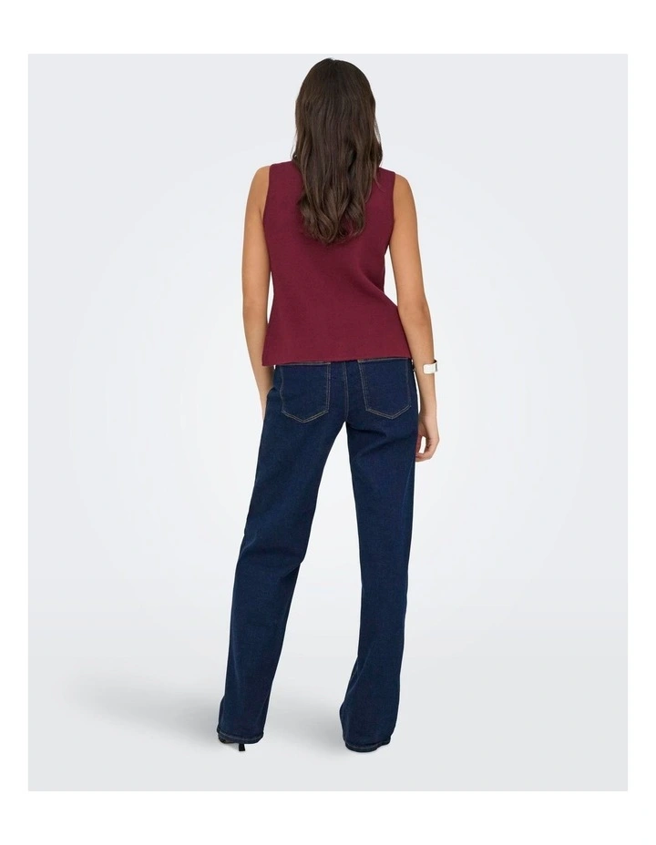 Libi Button Vest in Burgundy image 5